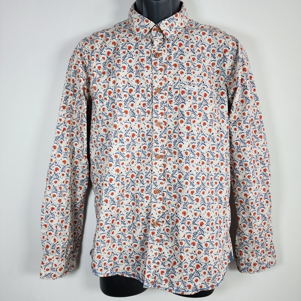Pepe Jeans London Shirt Mens Medium Business Casual‎ Floral Ditsy Classic Fit